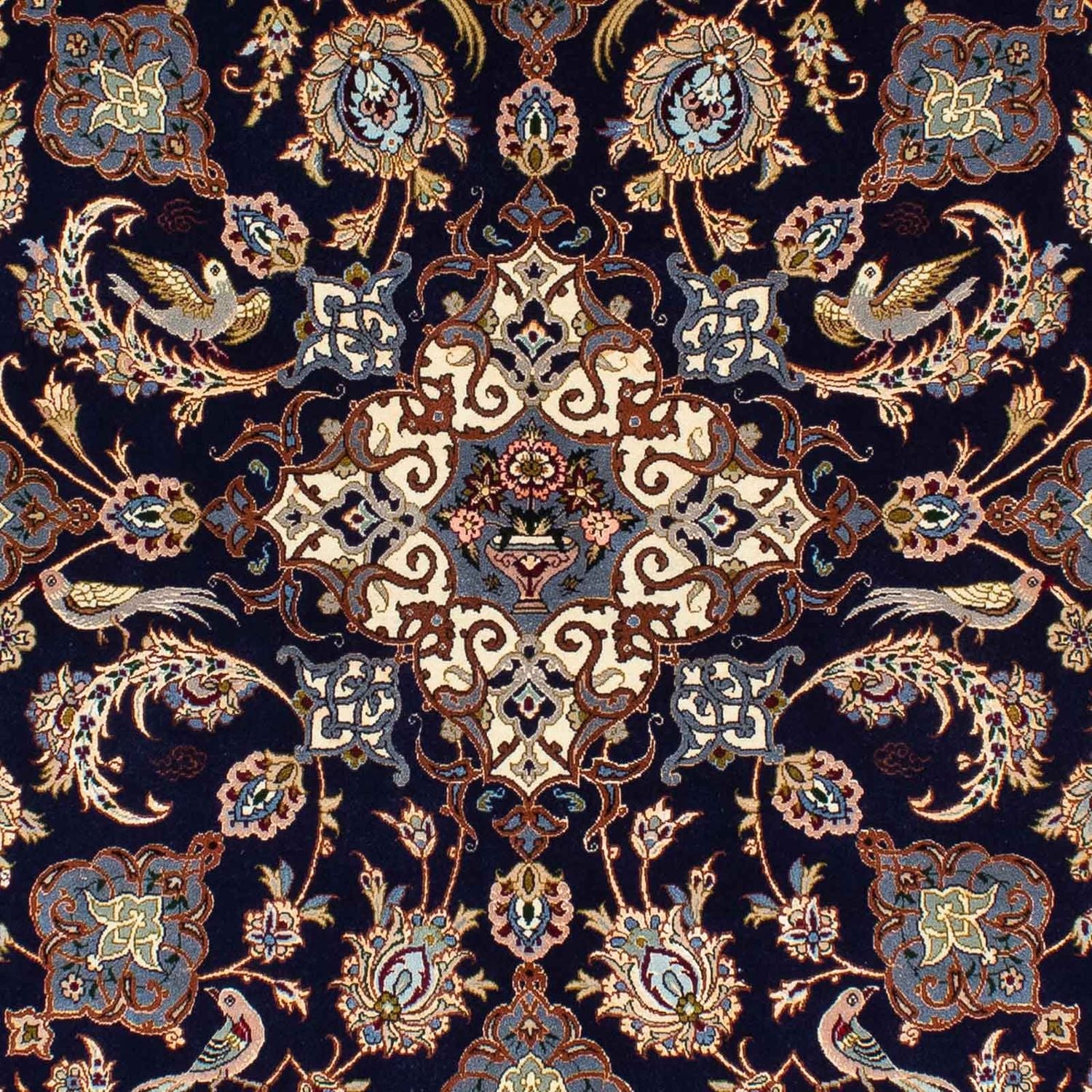 Persisk tæppe - Isfahan - Premium - 235 x 160 cm - mørkeblå