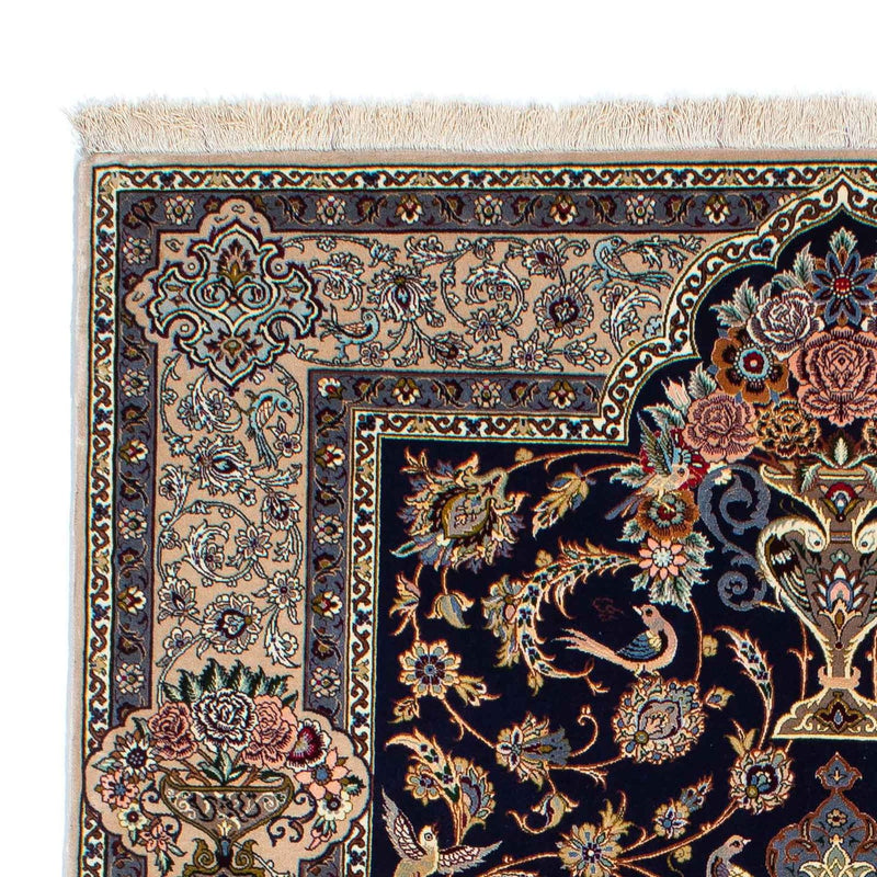Persisk tæppe - Isfahan - Premium - 235 x 160 cm - mørkeblå