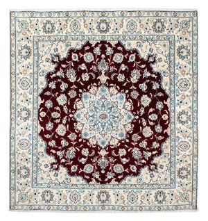Persisk tæppe - Nain - Royal firkantet  - 156 x 145 cm - mørkerød