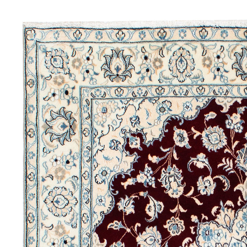 Persisk tæppe - Nain - Royal firkantet  - 156 x 145 cm - mørkerød