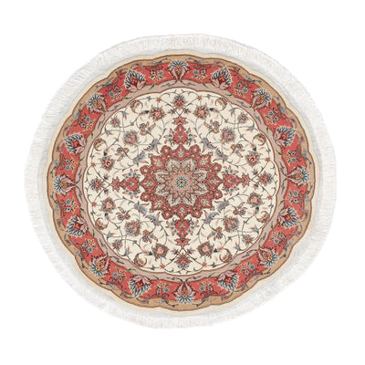 Persisk tæppe - Tabriz - Royal rundt  - 98 x 98 cm - beige