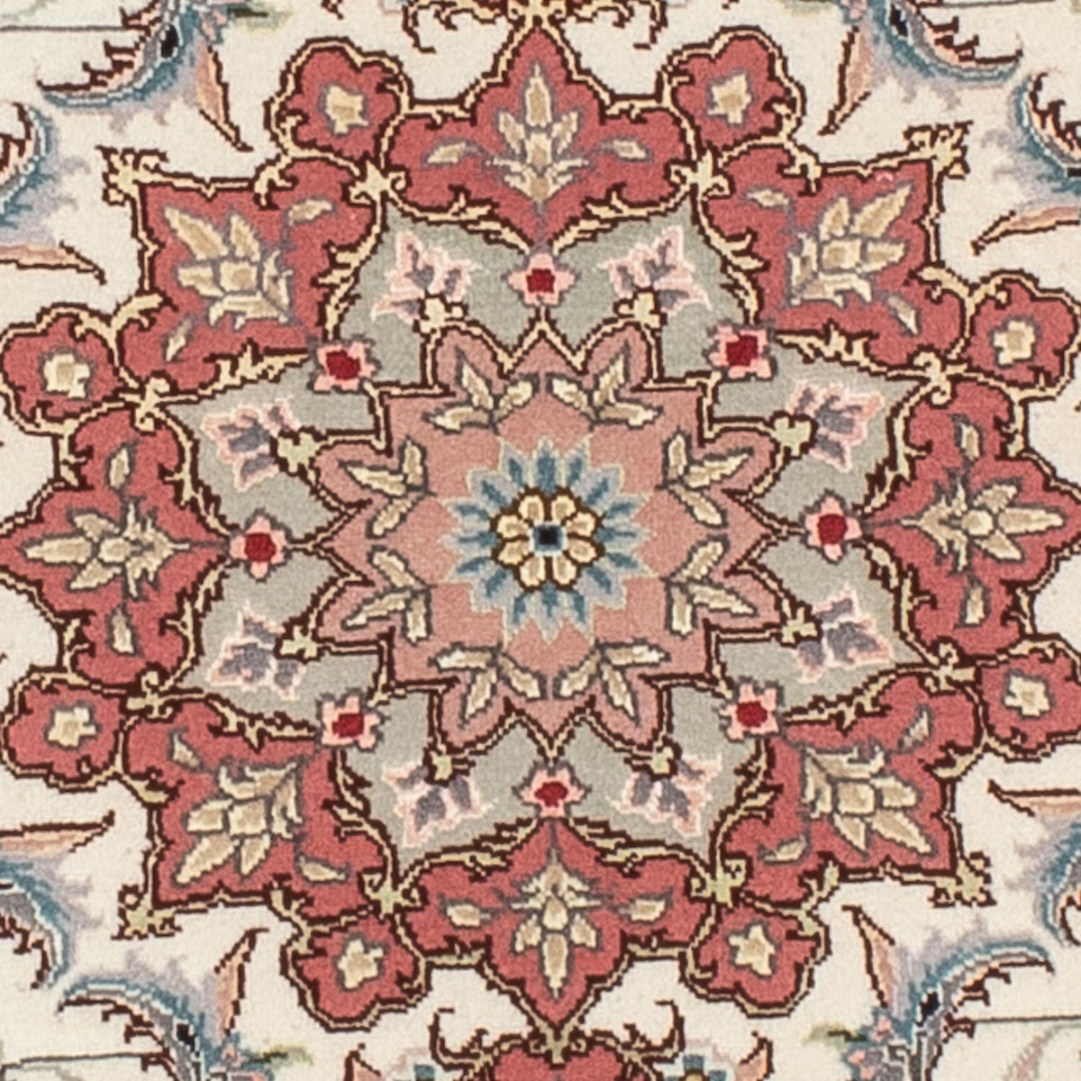 Persisk tæppe - Tabriz - Royal rundt  - 98 x 98 cm - beige