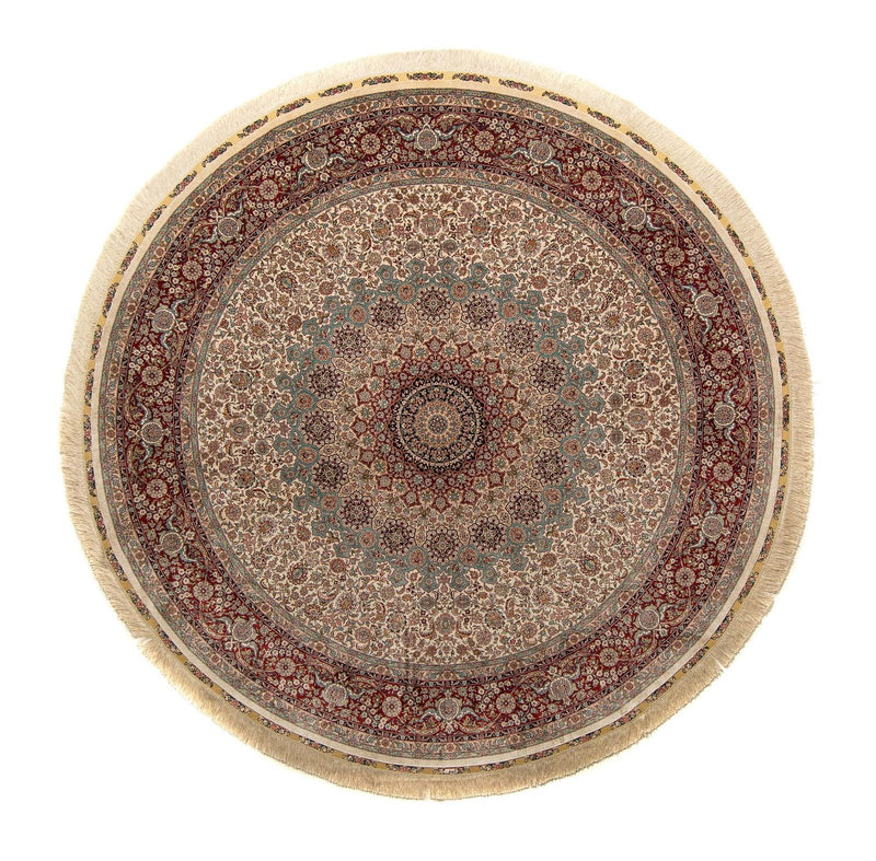 Orientalsk tæppe - Hereke rundt  - 215 x 215 cm - lys brun