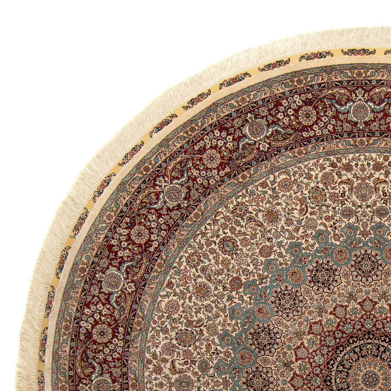 Orientalsk tæppe - Hereke rundt  - 215 x 215 cm - lys brun