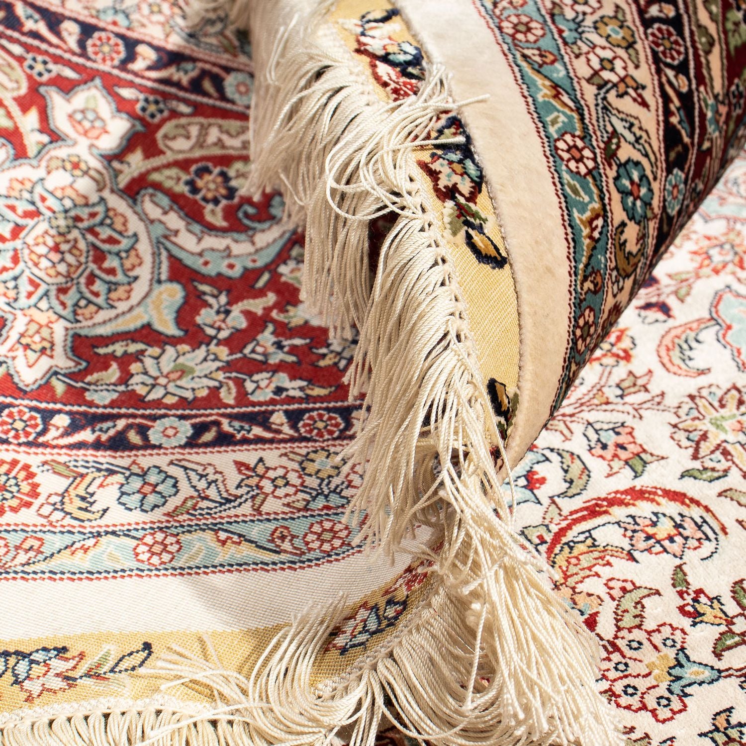 Orientalsk tæppe - Hereke rundt  - 215 x 215 cm - lys brun