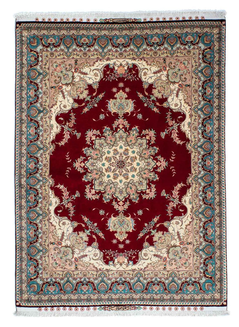 Persisk tæppe - Tabriz - Royal - 204 x 153 cm - mørkerød