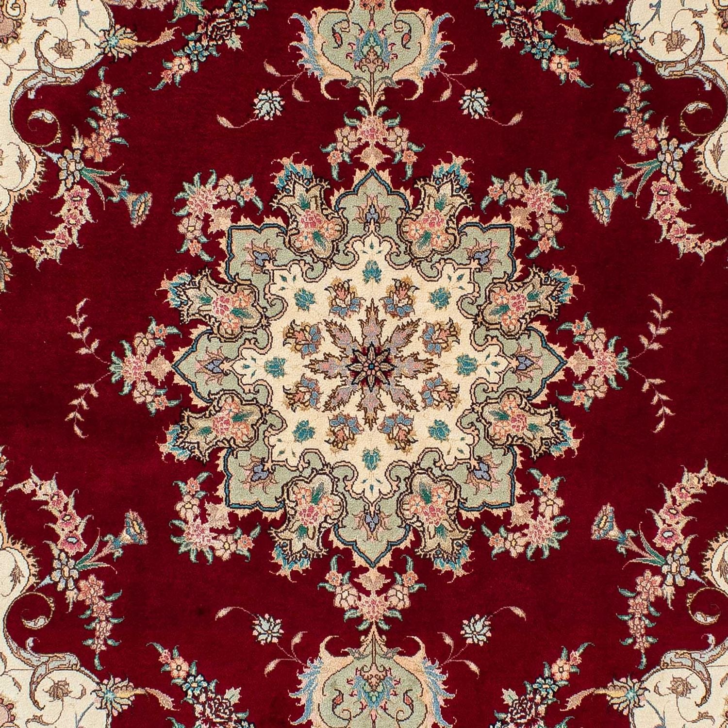 Persisk tæppe - Tabriz - Royal - 204 x 153 cm - mørkerød