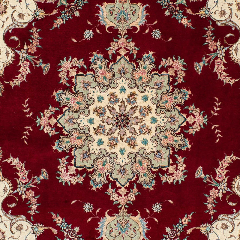 Persisk tæppe - Tabriz - Royal - 204 x 153 cm - mørkerød