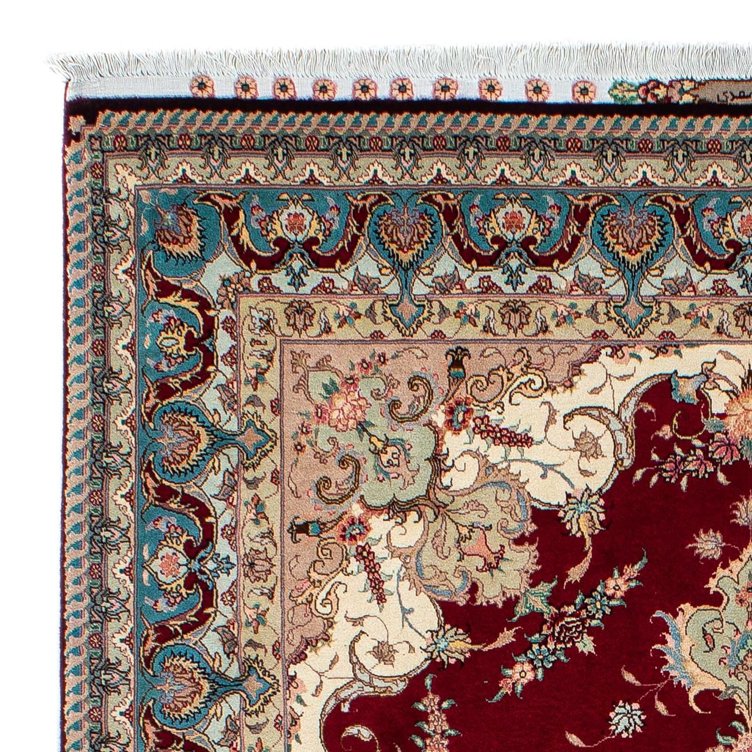 Persisk tæppe - Tabriz - Royal - 204 x 153 cm - mørkerød