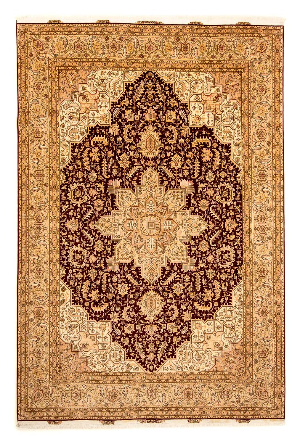 Persisk tæppe - Tabriz - Royal - 346 x 245 cm - lys brun