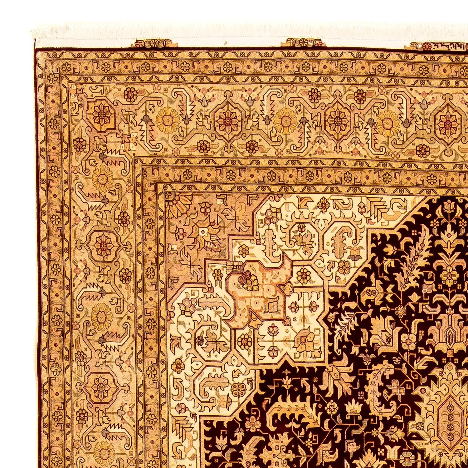 Persisk tæppe - Tabriz - Royal - 346 x 245 cm - lys brun