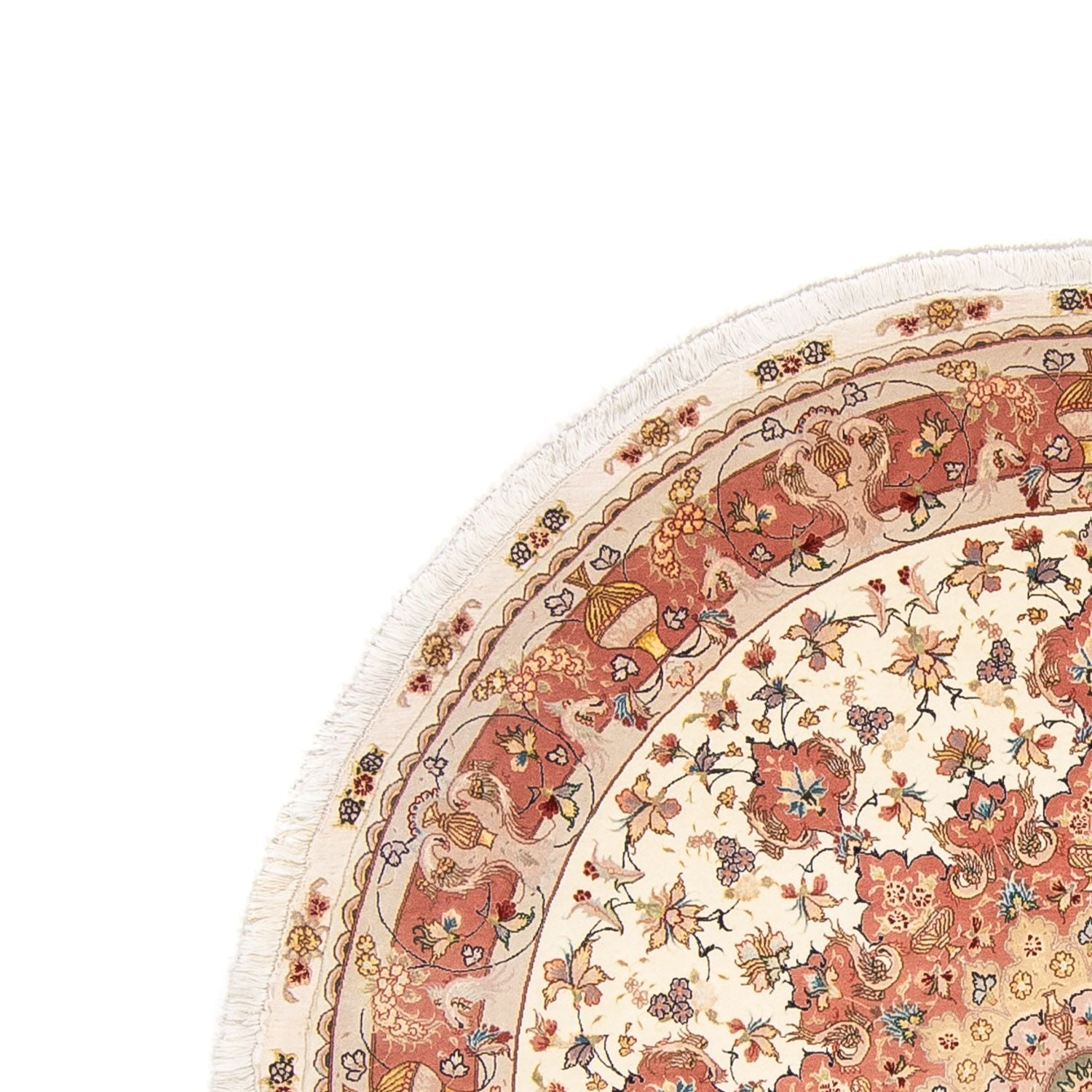 Persisk tæppe - Tabriz - Royal rundt  - 207 x 207 cm - beige