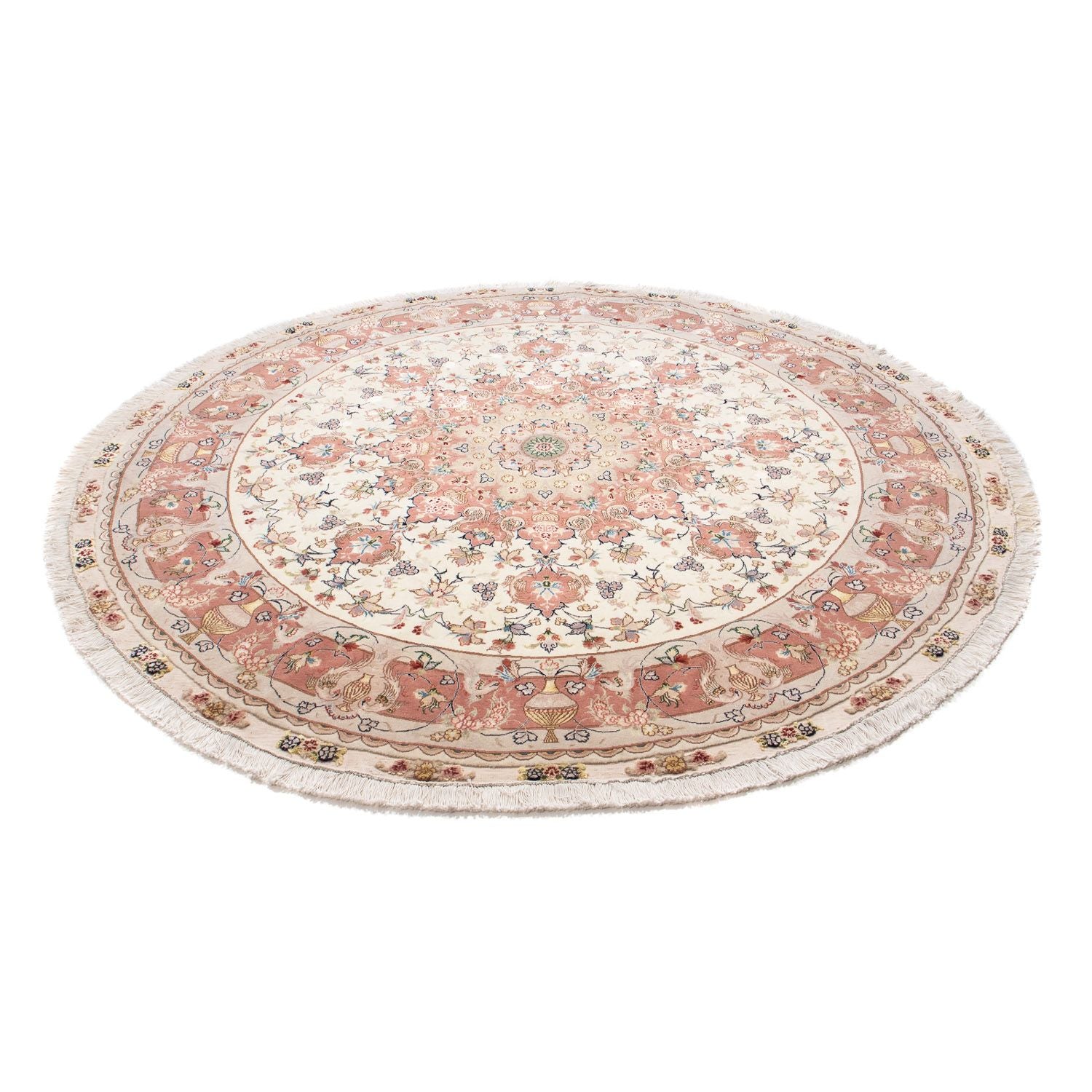 Persisk tæppe - Tabriz - Royal rundt  - 207 x 207 cm - beige