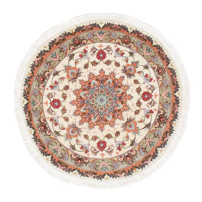 Persisk tæppe - Tabriz - Royal rundt  - 100 x 100 cm - beige