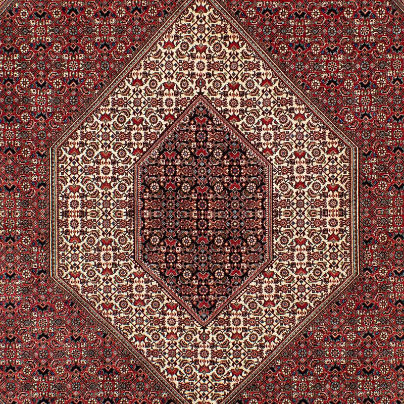 Persisk tæppe - Bijar - 305 x 203 cm - mørkerød