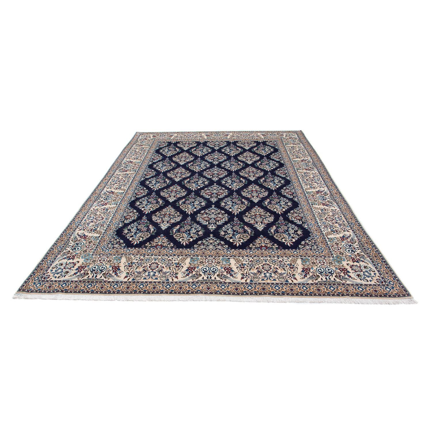 Persisk tæppe - Nain - Premium - 300 x 207 cm - mørkeblå