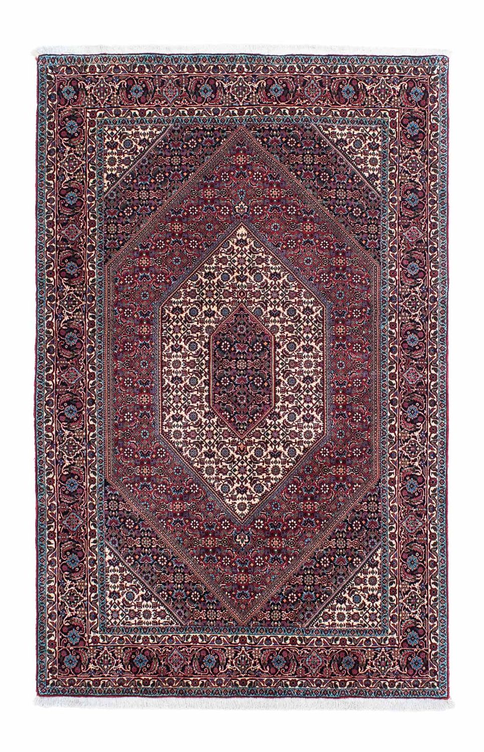 Persisk tæppe - Bijar - 203 x 130 cm - lysrød