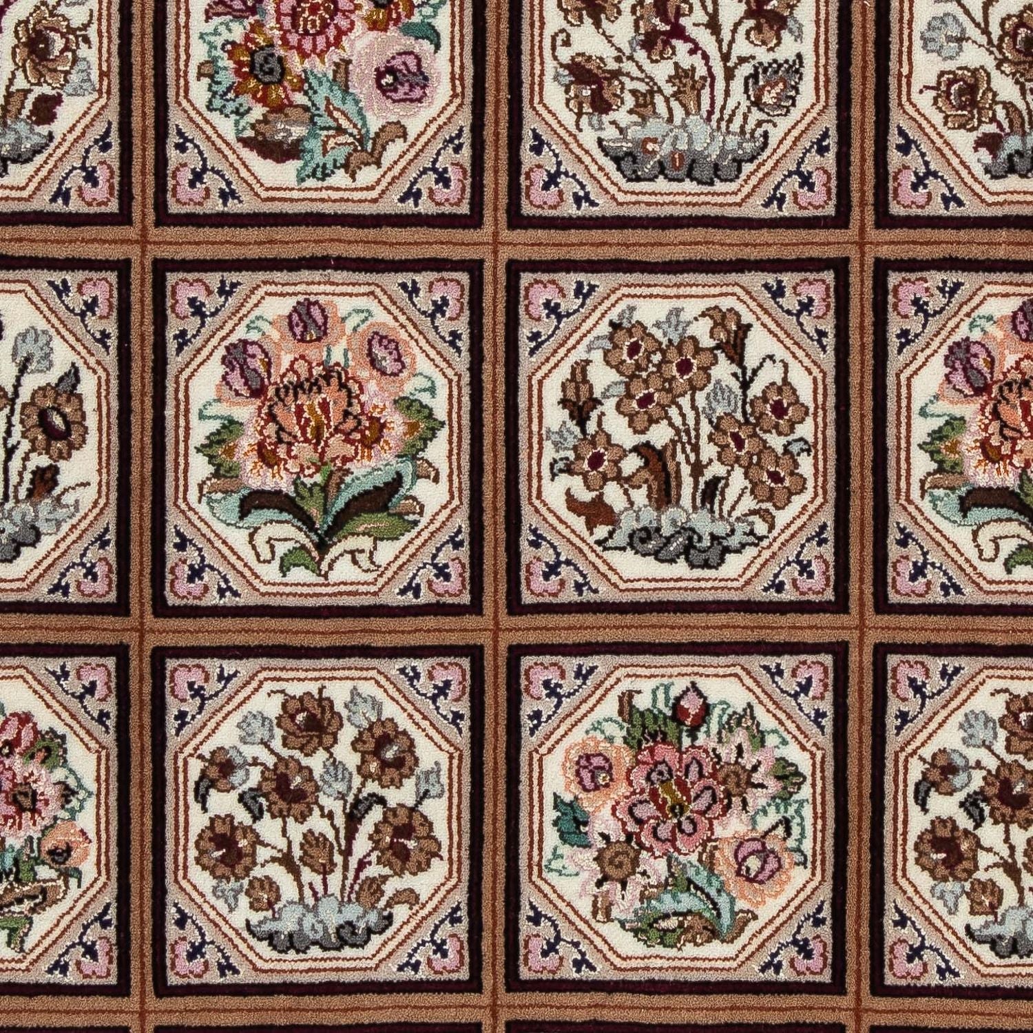 Persisk tæppe - Isfahan - Premium - 103 x 70 cm - lys brun