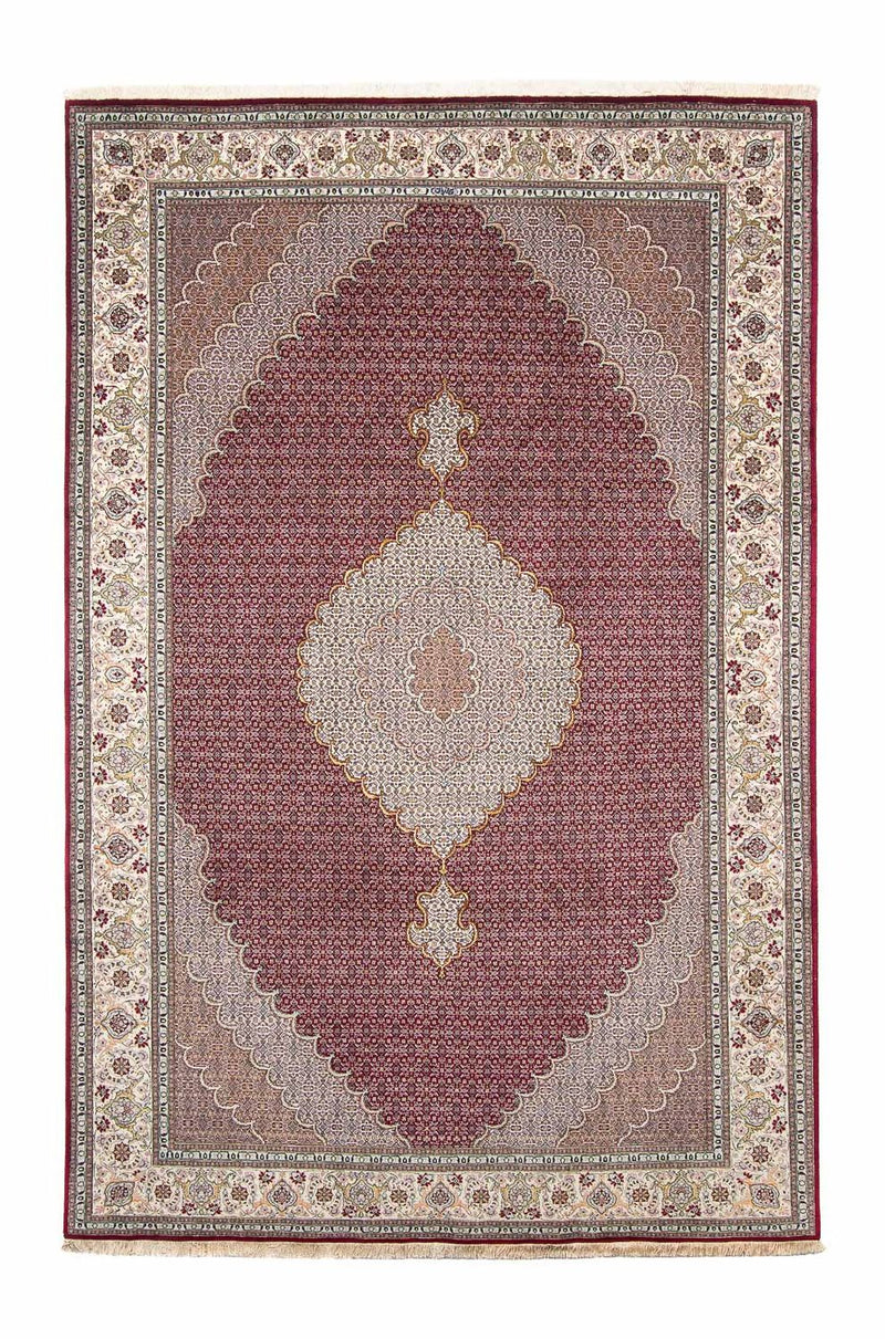 Persisk tæppe - Tabriz - 297 x 203 cm - mørkerød