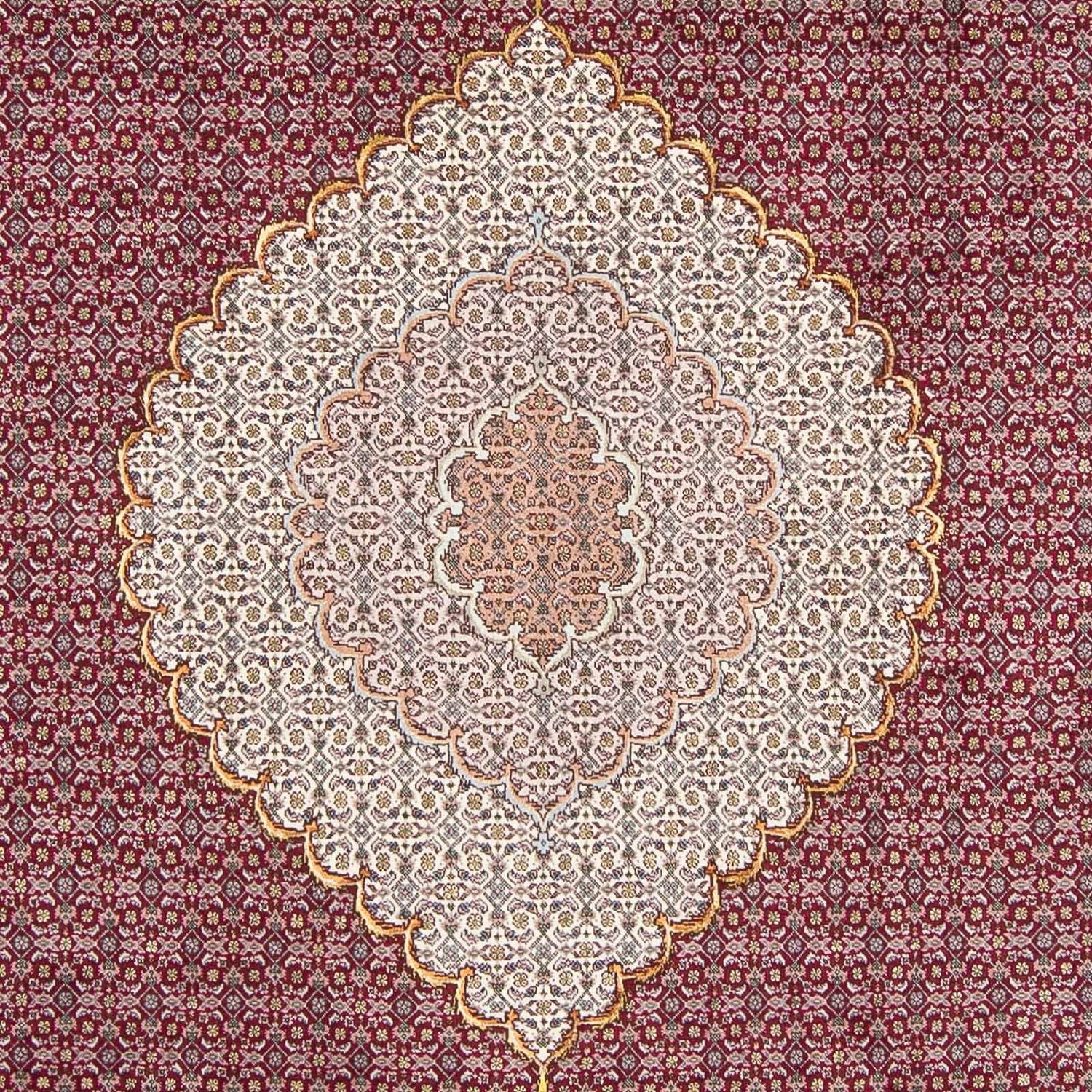 Persisk tæppe - Tabriz - 297 x 203 cm - mørkerød