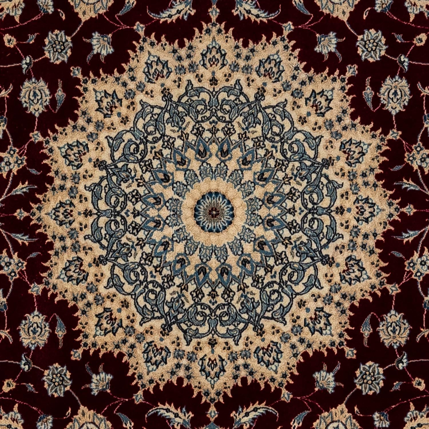 Persisk tæppe - Nain - Royal - 342 x 250 cm - mørkerød