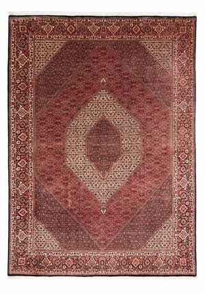 Persisk tæppe - Bijar - 340 x 252 cm - lysrød