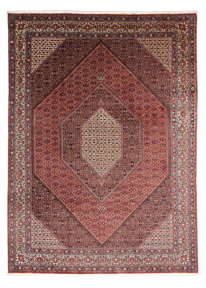 Persisk tæppe - Bijar - 358 x 255 cm - lysrød