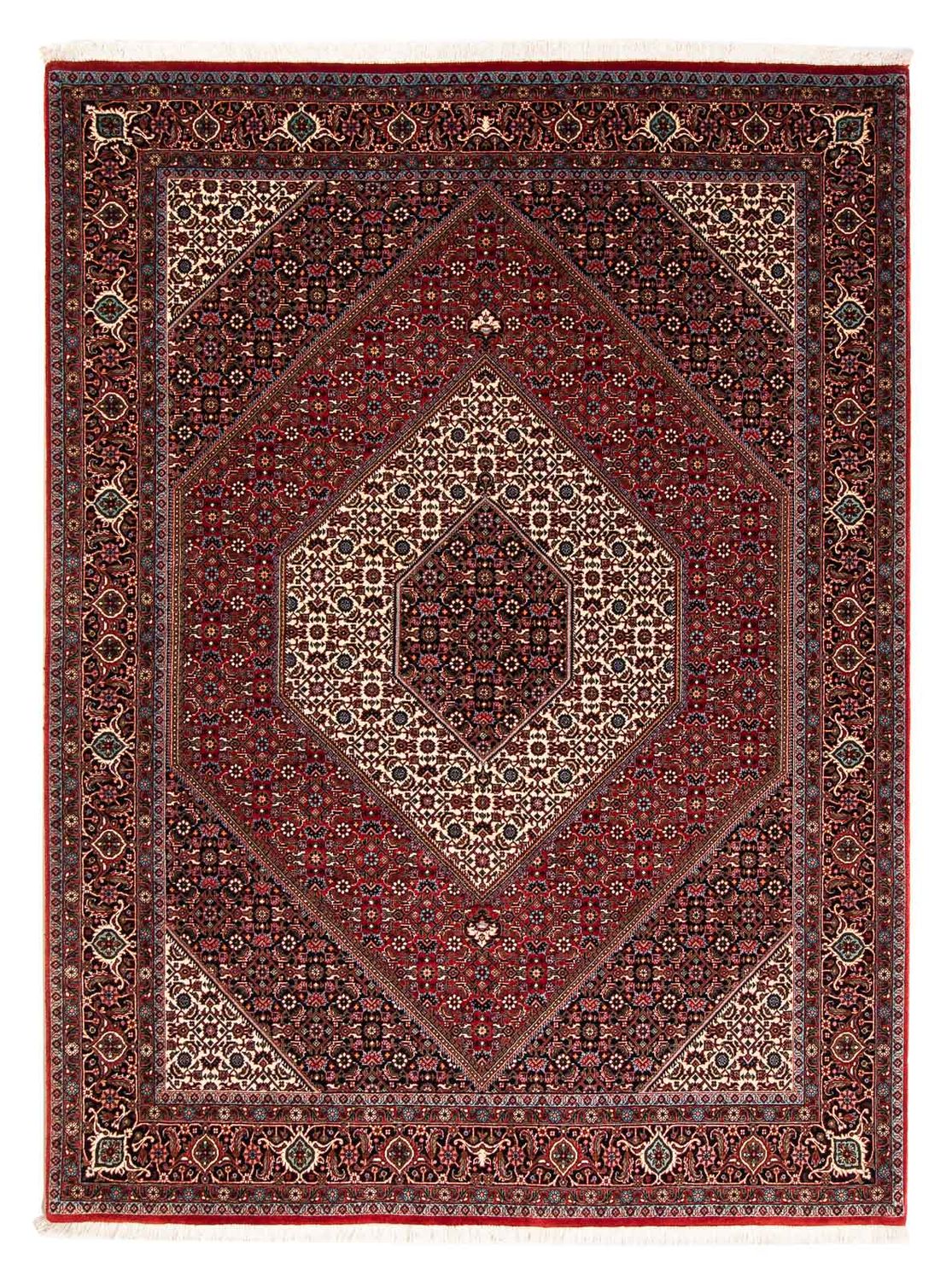 Persisk tæppe - Bijar - 245 x 172 cm - mørkerød