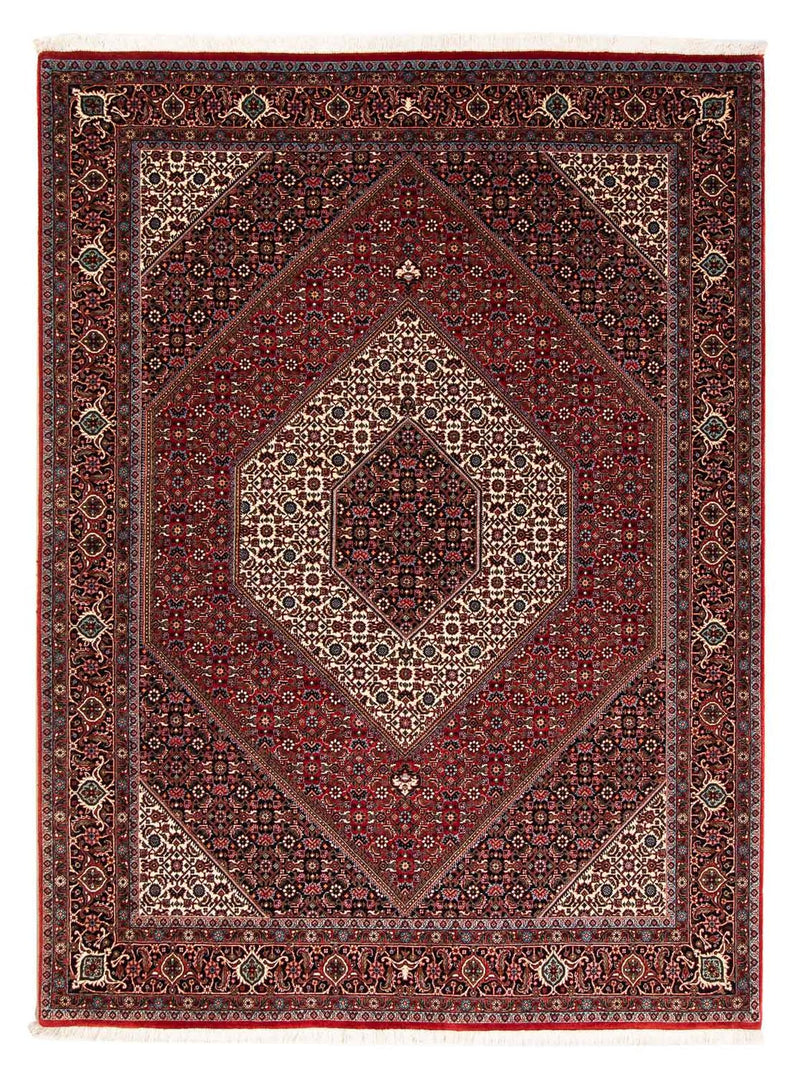Persisk tæppe - Bijar - 245 x 172 cm - mørkerød