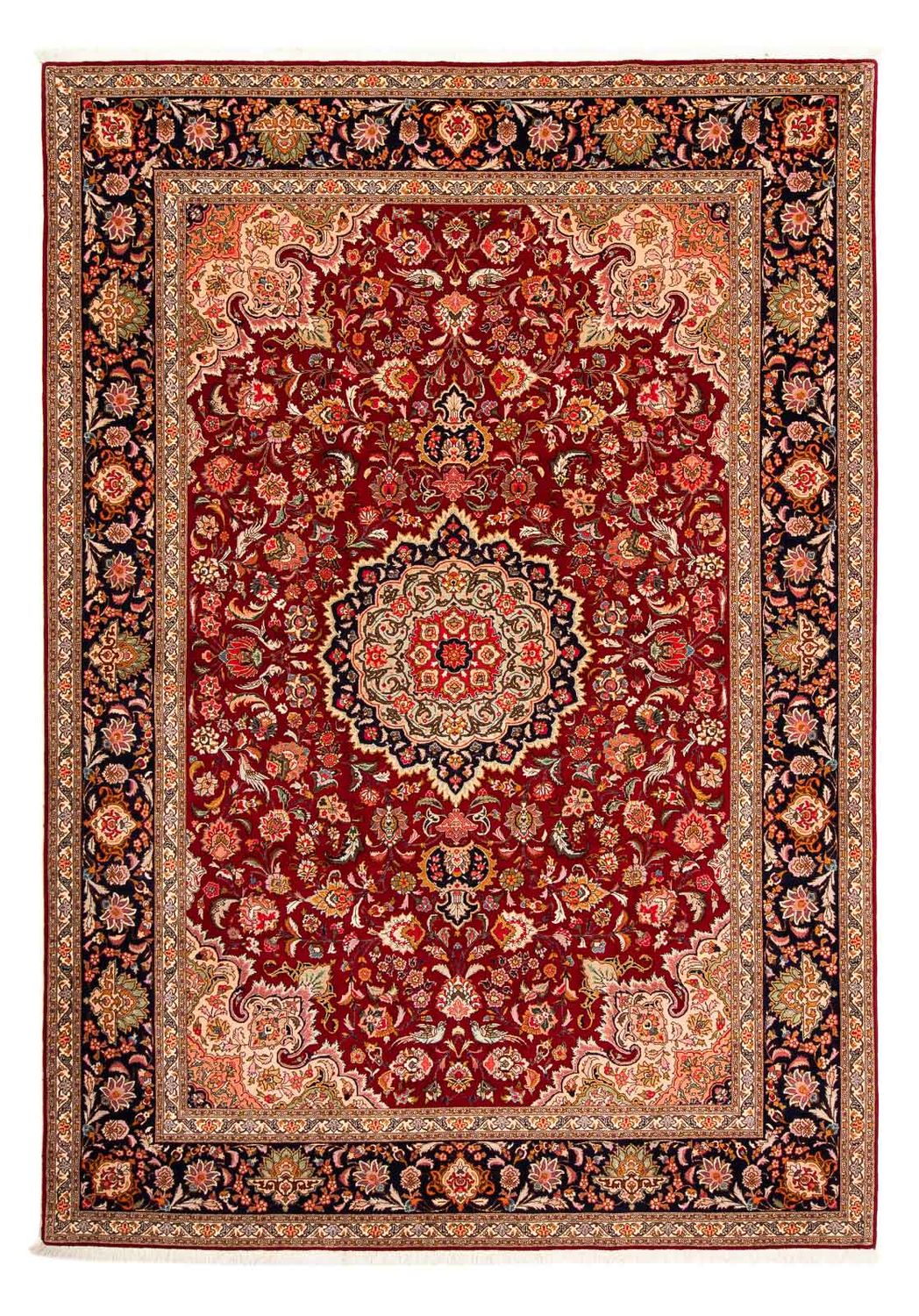 Persisk tæppe - Tabriz - Royal - 303 x 209 cm - mørkerød