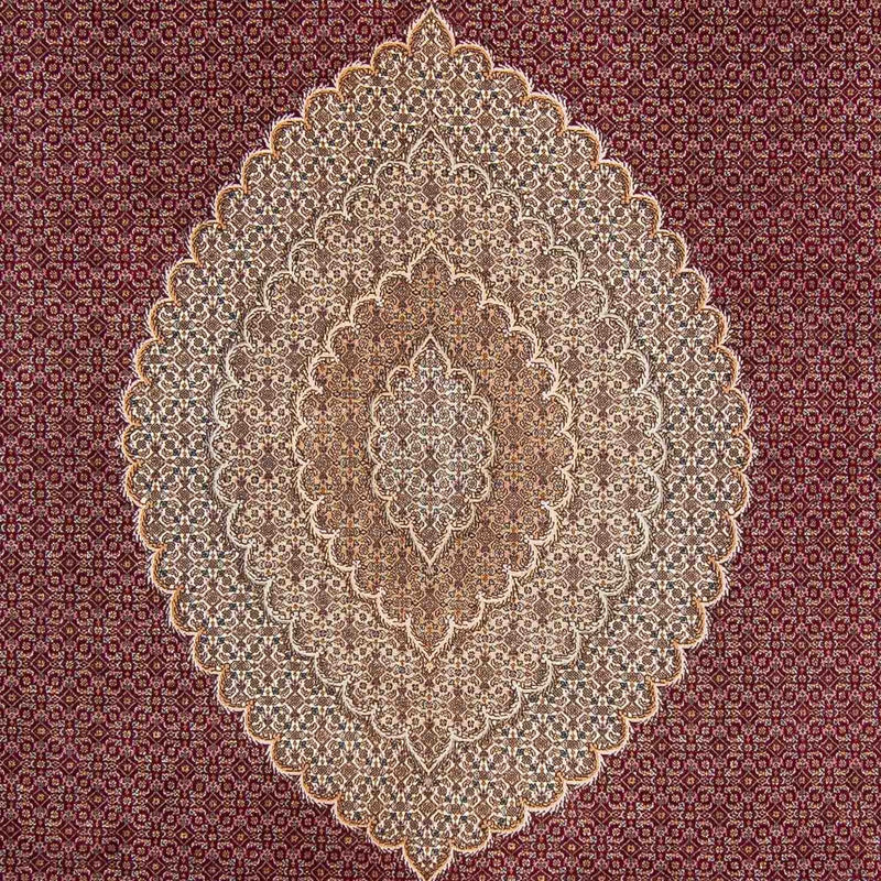 Persisk tæppe - Tabriz - 351 x 254 cm - mørkerød