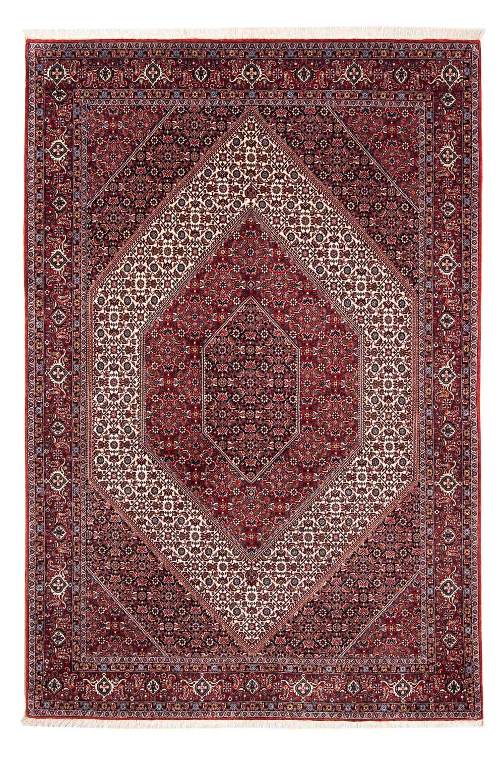 Persisk tæppe - Bijar - 241 x 170 cm - mørkerød