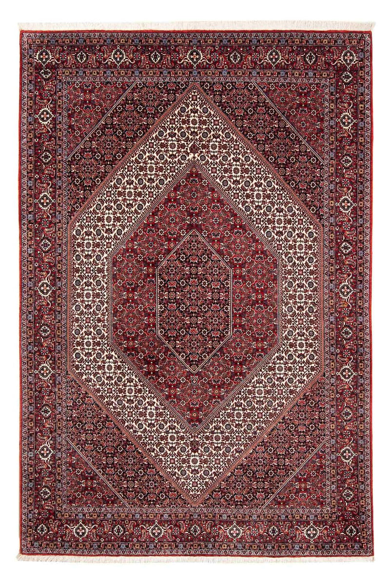Persisk tæppe - Bijar - 241 x 170 cm - mørkerød