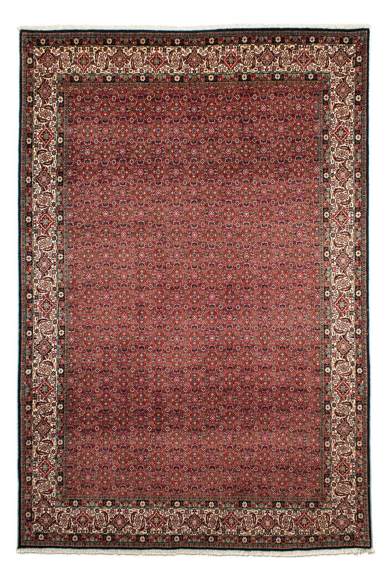 Persisk tæppe - Bijar - 307 x 208 cm - mørkerød
