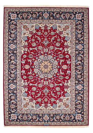 Persisk tæppe - Isfahan - Premium - 227 x 164 cm - mørkerød