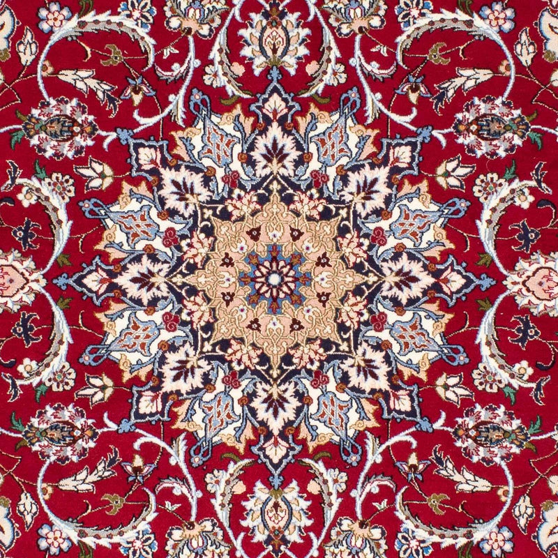 Persisk tæppe - Isfahan - Premium - 227 x 164 cm - mørkerød