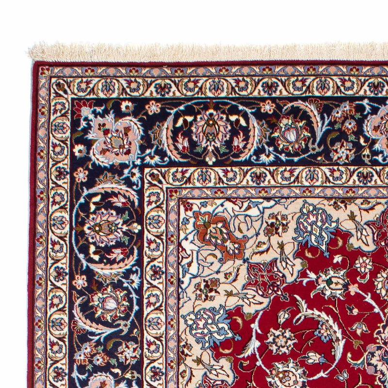 Persisk tæppe - Isfahan - Premium - 227 x 164 cm - mørkerød