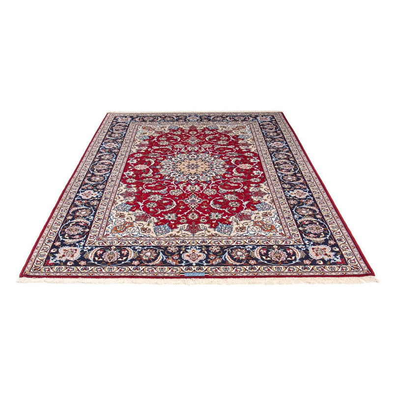 Persisk tæppe - Isfahan - Premium - 227 x 164 cm - mørkerød