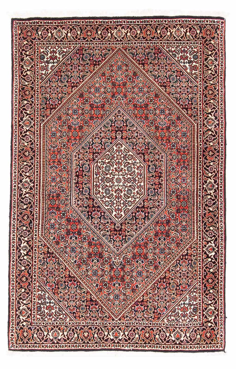 Persisk tæppe - Bijar - 145 x 91 cm - lysrød