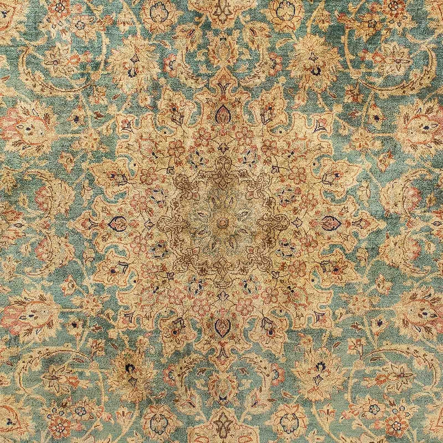Silketæppe - Ghom Silk - Premium - 216 x 132 cm - mørkeblå