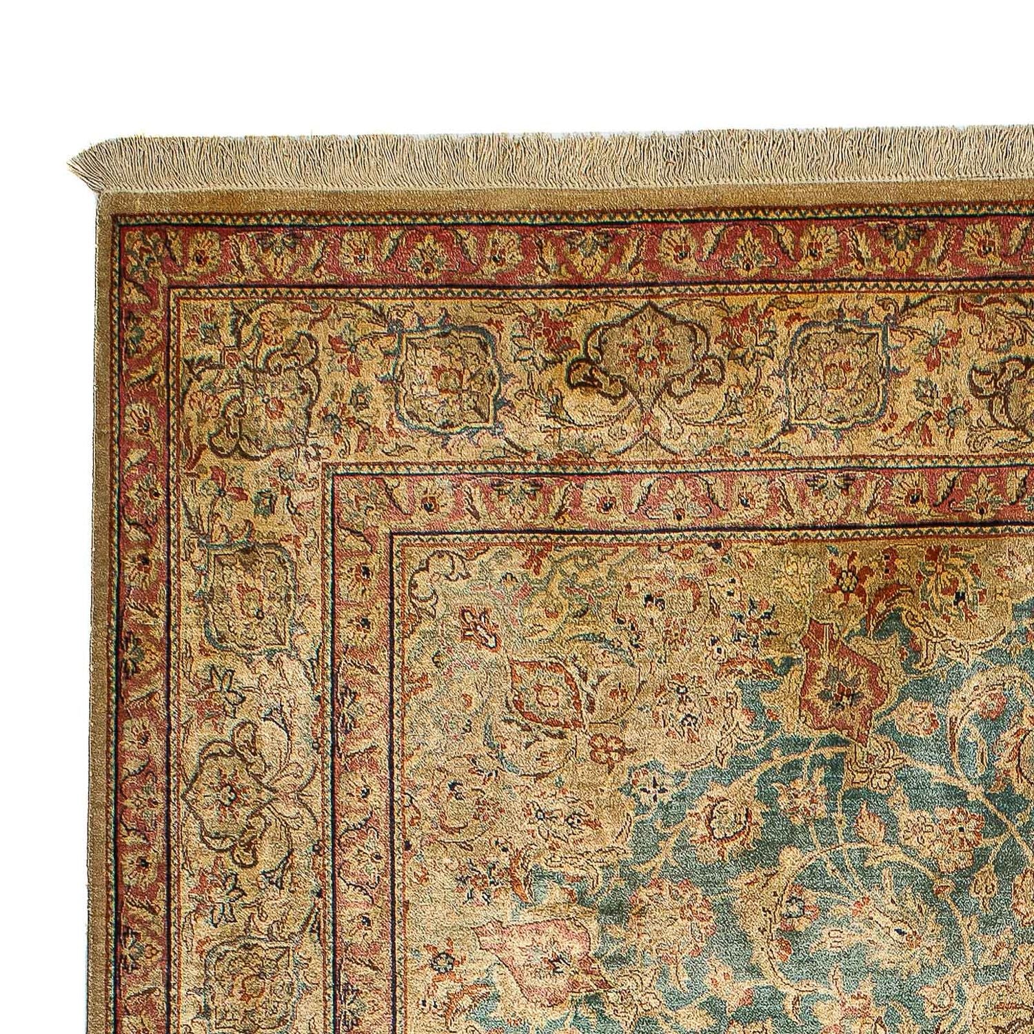 Silketæppe - Ghom Silk - Premium - 216 x 132 cm - mørkeblå