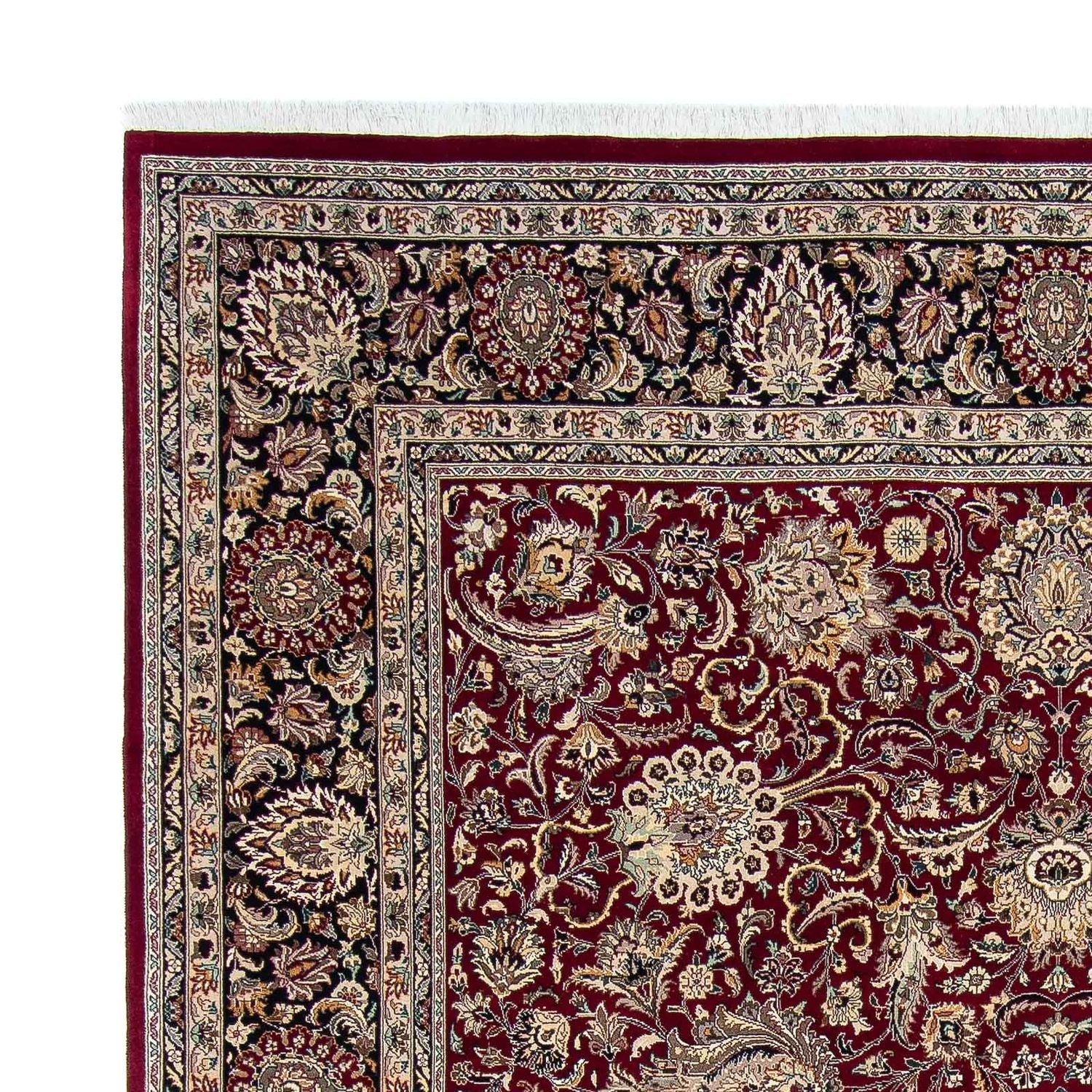 Vintage tæppe - 305 x 244 cm - mørkerød