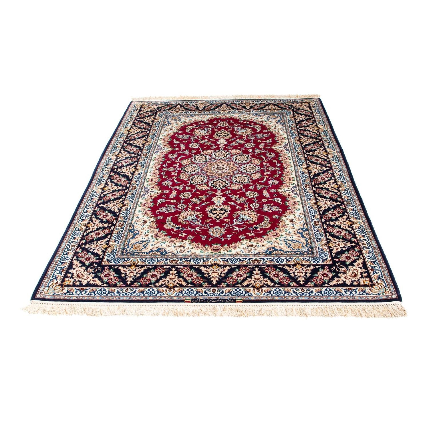 Persisk tæppe - Isfahan - Premium - 194 x 131 cm - rød