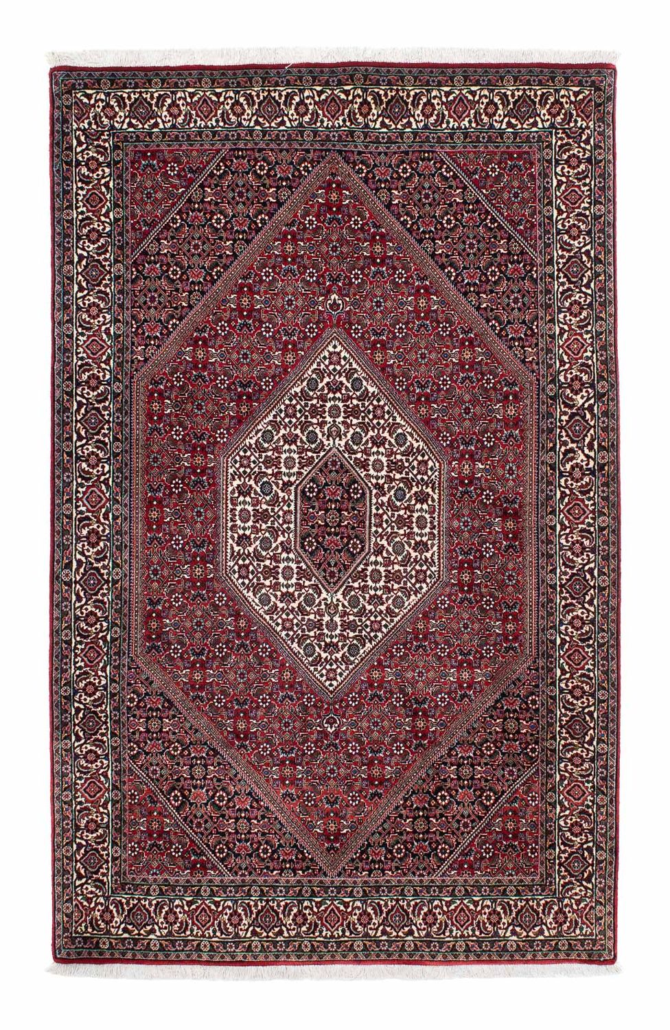 Persisk tæppe - Bijar - 212 x 132 cm - lysrød