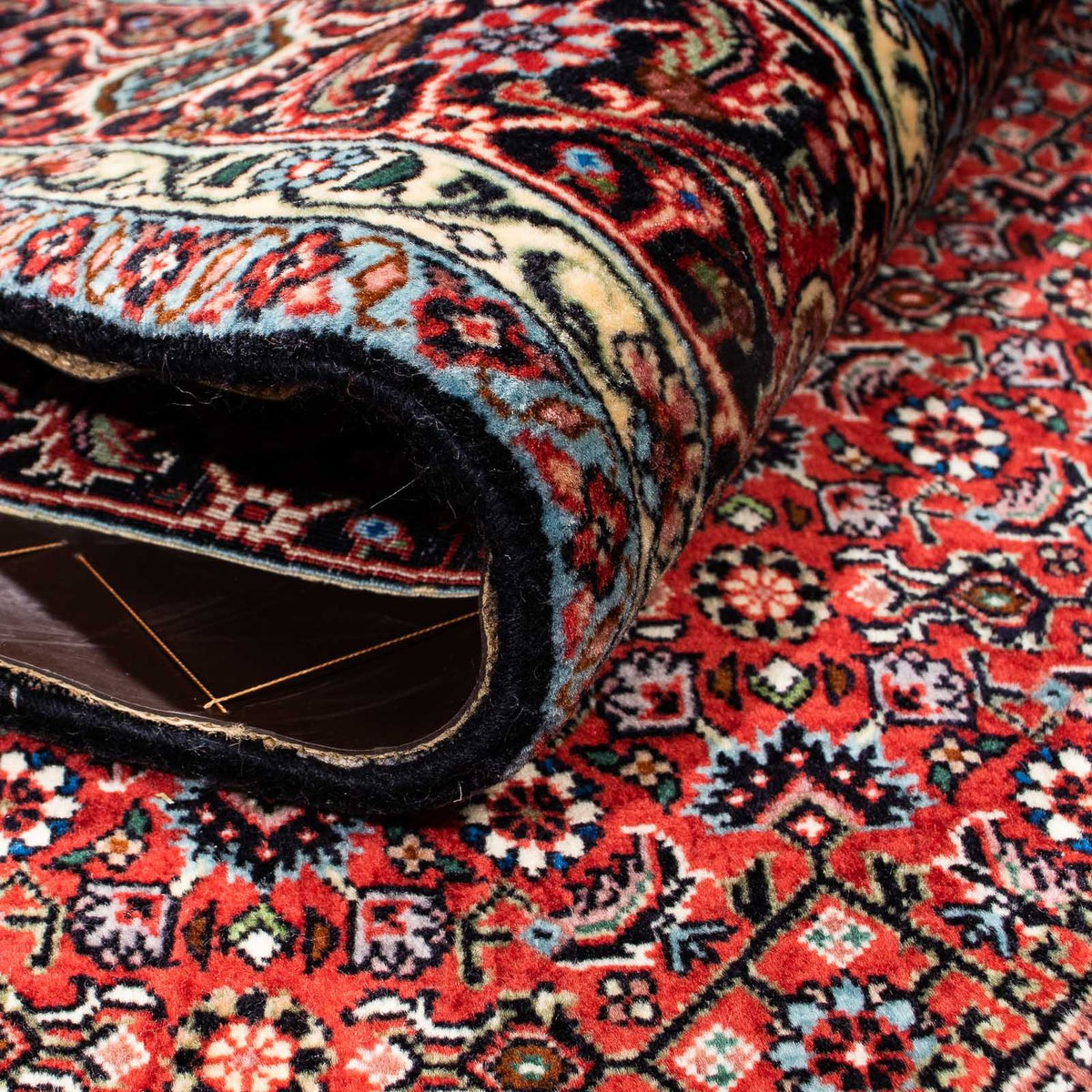 Persisk tæppe - Bijar - 252 x 170 cm - mørkerød