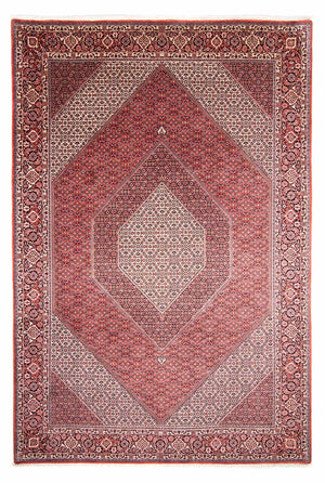 Persisk tæppe - Bijar - 355 x 248 cm - lysrød