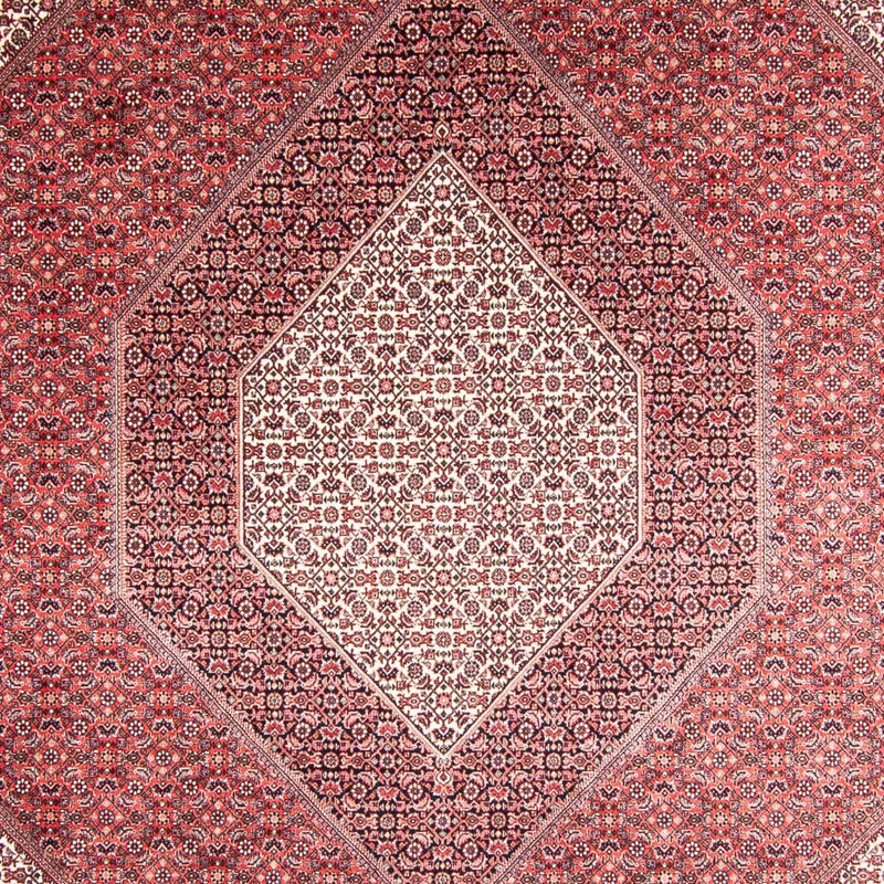 Persisk tæppe - Bijar - 355 x 248 cm - lysrød