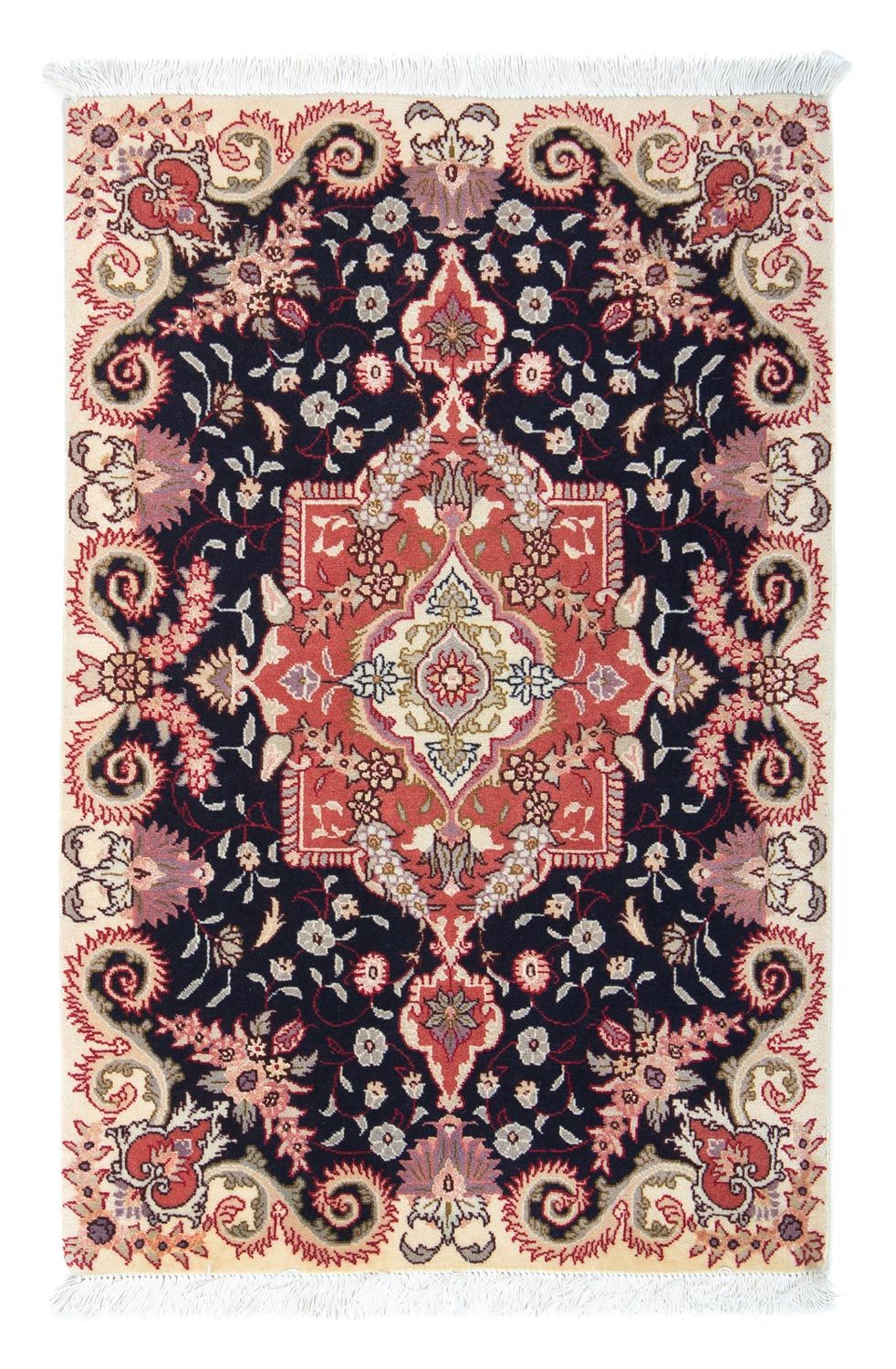 Persisk tæppe - Tabriz - Royal - 90 x 61 cm - mørkeblå