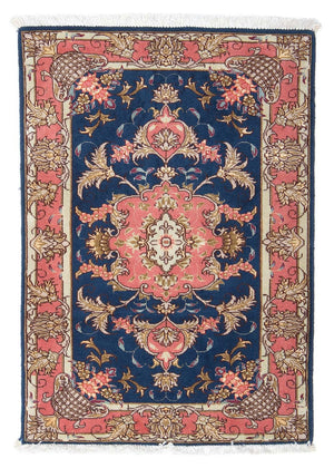 Persisk tæppe - Tabriz - Royal - 82 x 58 cm - mørkeblå