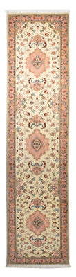 Løber Persisk tæppe - Tabriz - Royal - 300 x 74 cm - beige